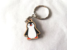 Load image into Gallery viewer, A mini wooden penguin keyring