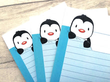 Load image into Gallery viewer, Penguin notepad, A6 note pad, waddle I do, small lined planner, cute jotter pad gift
