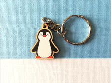 Load image into Gallery viewer, Mini black and white penguin keyring