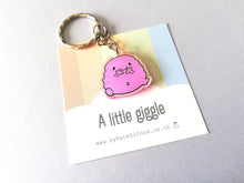 Load image into Gallery viewer, A little giggle keyring, cute happy, friend, positive key fob, funny, friendship, support, care, recycled acrylic