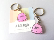 Load image into Gallery viewer, A little giggle keyring, cute happy, friend, positive key fob, funny, friendship, support, care, recycled acrylic
