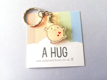 Load image into Gallery viewer, A hug keyring, cute positive mini key fob, friendship, postable hug, supportive, recycled acrylic