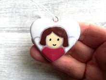 Load image into Gallery viewer, Ceramic angel heart hanger
