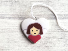 Load image into Gallery viewer, Ceramic angel heart hanger
