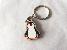 Load image into Gallery viewer, Mini wooden penguin keyring