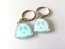 Load image into Gallery viewer, A worry gobbler keyring, cute positive mini key fob, friendship, hug, supportive, anti anxiety recycled acrylic