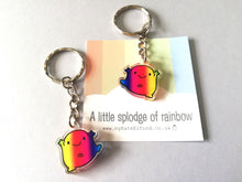 Load image into Gallery viewer, A little splodge of rainbow keyring, recycled acrylic

