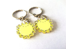 Load image into Gallery viewer, A little ray of sunshine keyring, mini cute positive key fob, friendship, thank you, postable, supportive, happy tiny recycled acrylic