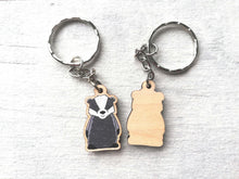 Load image into Gallery viewer, Two miniature badger keyrings
