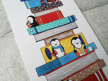 Load image into Gallery viewer, Penguins and books bookmark