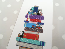 Load image into Gallery viewer, Penguins and books bookmark