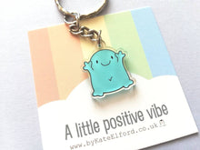 Load image into Gallery viewer, A little positive vibe keyring, recycled acrylic