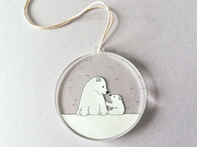 Load image into Gallery viewer, Cute polar bear Christmas card and recycled acrylic decoration