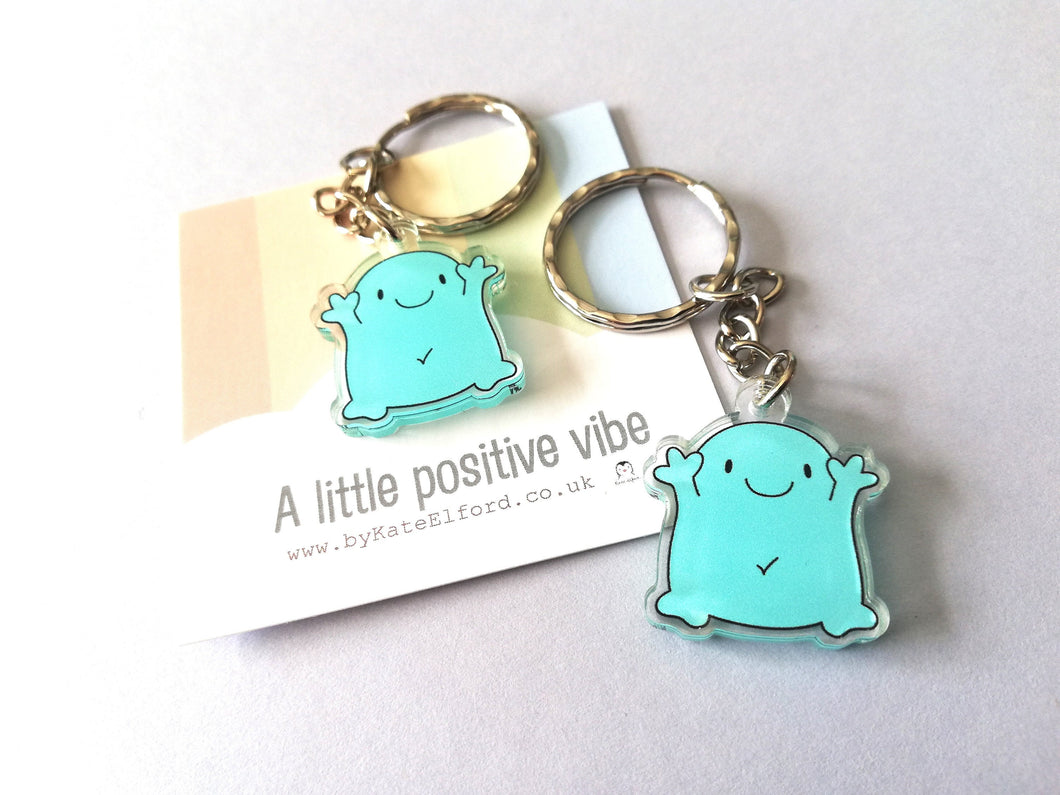 A little positive vibe keyring, recycled acrylic