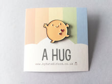Load image into Gallery viewer, A hug enamel pin, positive happy gift