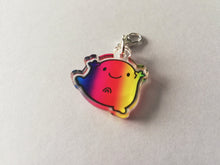 Load image into Gallery viewer, A little splodge of rainbow stitch marker, cute positive charm, happy recycled acrylic