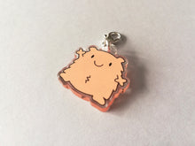 Load image into Gallery viewer, A fuzzy feeling stitch marker, cute positive charm, friendship, positivity, love, happiness recycled acrylic
