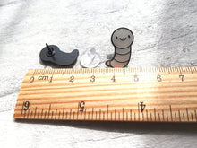 Load image into Gallery viewer, Glow worm enamel pin, cute glow in the dark positive brooch, supportive gift, darkness into light