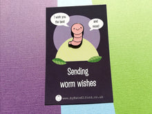 Load image into Gallery viewer, Sending worm wishes enamel pin, positive brooch, supportive enamel badge