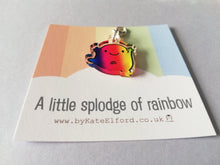 Load image into Gallery viewer, A little splodge of rainbow stitch marker, cute positive charm, happy recycled acrylic