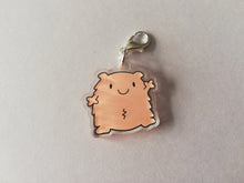 Load image into Gallery viewer, A fuzzy feeling stitch marker, cute positive charm, friendship, positivity, love, happiness recycled acrylic