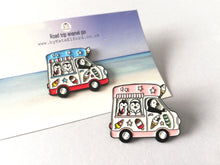 Load image into Gallery viewer, Seconds - Penguin ice cream van enamel pin, road trip, Wilf penguin badge