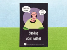 Load image into Gallery viewer, Sending worm wishes enamel pin, positive brooch, supportive enamel badge