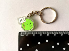 Load image into Gallery viewer, Ha pea, Pea of positivity mini recycled keyring

