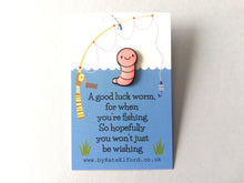 Load image into Gallery viewer, Lucky worm fishing gift, pink or glow in the dark