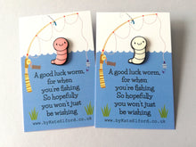 Load image into Gallery viewer, Lucky worm fishing gift, pink or glow in the dark