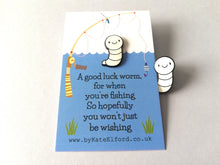 Load image into Gallery viewer, Lucky worm fishing gift, pink or glow in the dark