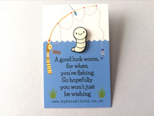 Load image into Gallery viewer, Lucky worm fishing gift, pink or glow in the dark