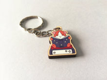 Load image into Gallery viewer, Mini guinea pig reading a book keyring, small wooden key fob, ethically sourced wood, guinea pig and books key chain, bag charm
