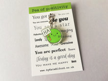 Load image into Gallery viewer, Ha pea, Pea of positivity mini recycled keyring
