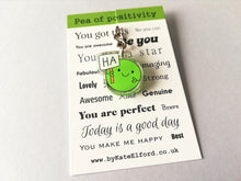 Load image into Gallery viewer, Ha pea, Pea of positivity mini recycled keyring
