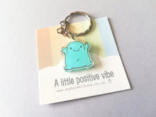 Load image into Gallery viewer, A little positive vibe keyring, recycled acrylic
