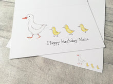 Load image into Gallery viewer, Nana birthday card, happy birthday duck and ducklings card