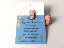 Load image into Gallery viewer, Lucky worm fishing gift, pink or glow in the dark