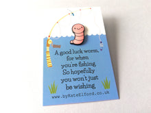 Load image into Gallery viewer, Lucky worm fishing gift, pink or glow in the dark