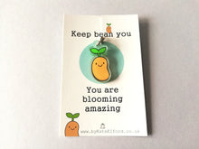 Load image into Gallery viewer, Keep bean you keyring, mini cute positive key fob, you are blooming amazing, made from recycled acrylic