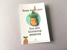 Load image into Gallery viewer, Keep bean you keyring, mini cute positive key fob, you are blooming amazing, made from recycled acrylic