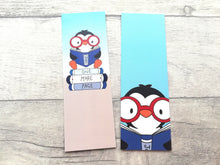 Load image into Gallery viewer, Penguins bookmark, one more page, page marker, bookmark gift, book lover, optional tassel