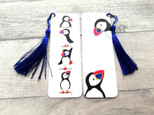 Load image into Gallery viewer, Puffin bookmark, bird page marker, bookmark gift