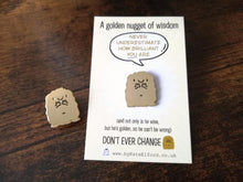 Load image into Gallery viewer, Seconds - Golden nugget of wisdom enamel pin, you are brilliant, B grade