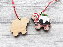 Load image into Gallery viewer, Tortoise Christmas pudding decoration. Little wooden tortoise, small Christmas ornament, eco friendly ethically sourced wood