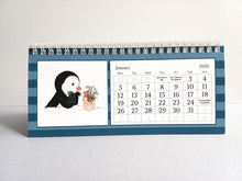Load image into Gallery viewer, 2026 penguin and robin desk calendar SECONDS - Small Desk Calendar - Penguin And Robin Calendar - Free Standing Calendar