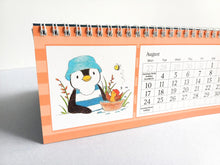 Load image into Gallery viewer, 2026 penguin and robin desk calendar SECONDS - Small Desk Calendar - Penguin And Robin Calendar - Free Standing Calendar