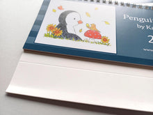 Load image into Gallery viewer, 2026 penguin and robin desk calendar SECONDS - Small Desk Calendar - Penguin And Robin Calendar - Free Standing Calendar