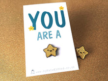 Load image into Gallery viewer, You are a star glitter enamel pin, cute tiny gold star