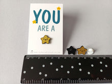 Load image into Gallery viewer, You are a star glitter enamel pin, cute tiny gold star